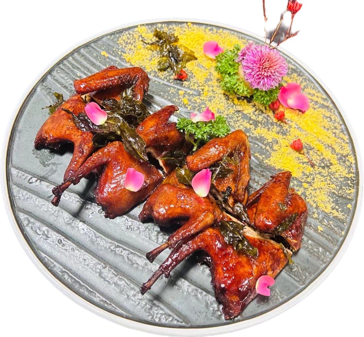 罗布麻茶焗乳鸽